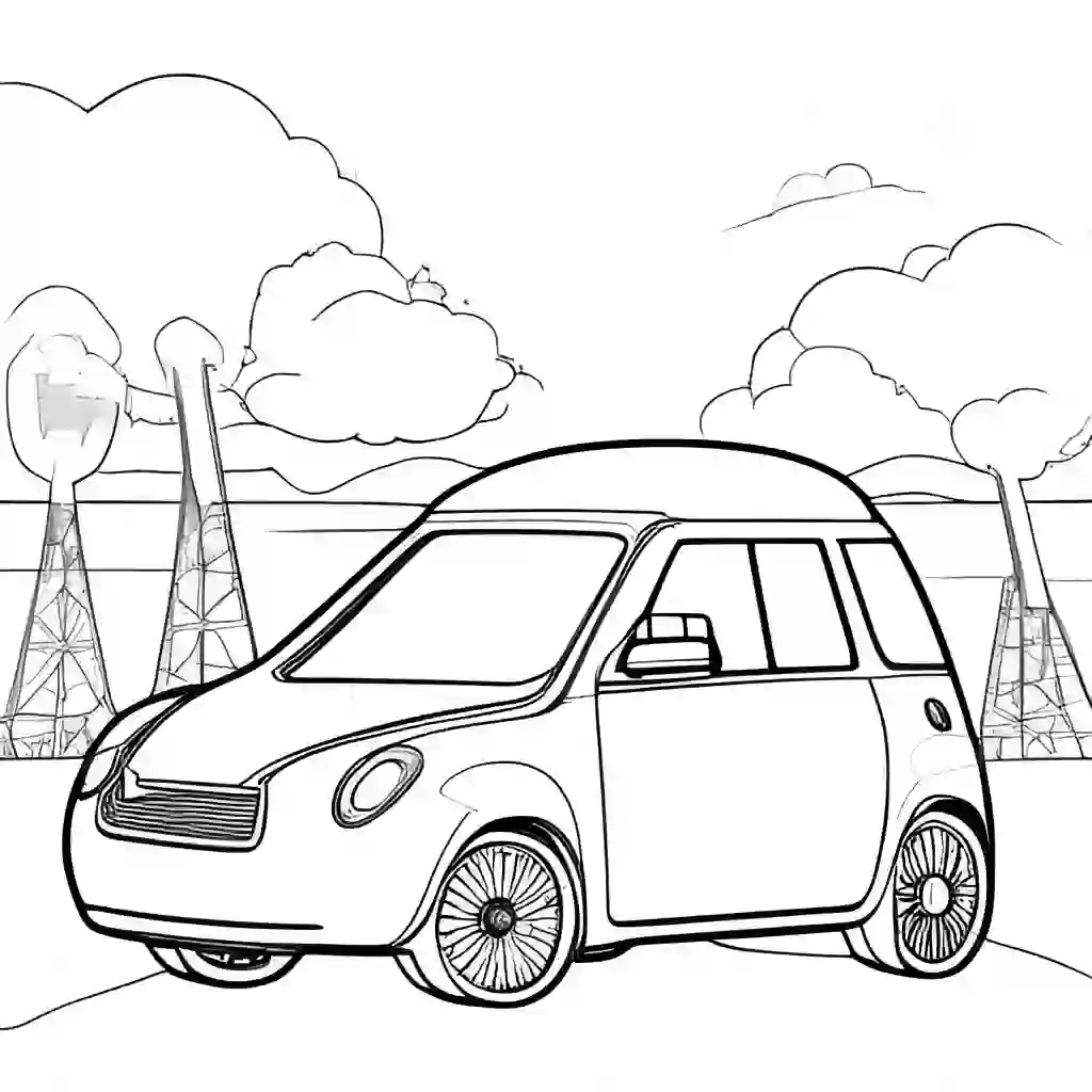 Electric Cars coloring pages